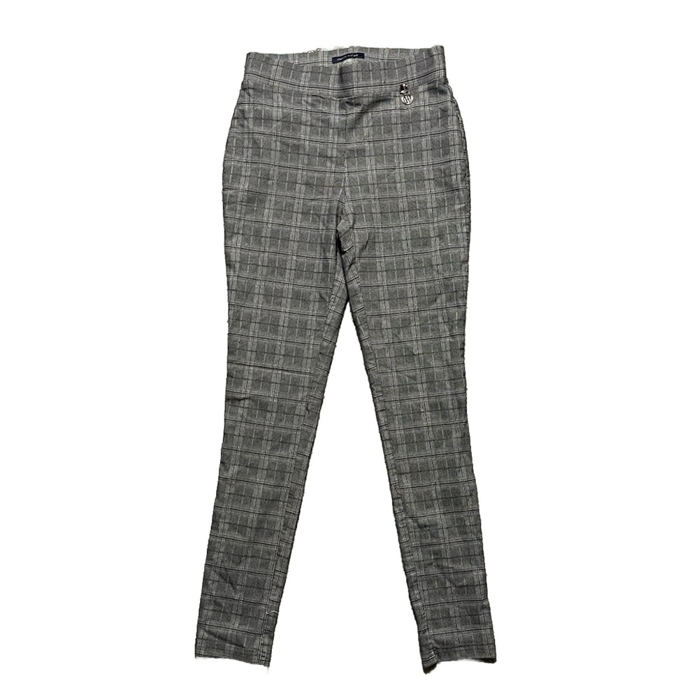 Tommy Hilfiger Women's Skinny Fit Pants Gray Plaid Size 4 Formal Office Workwear